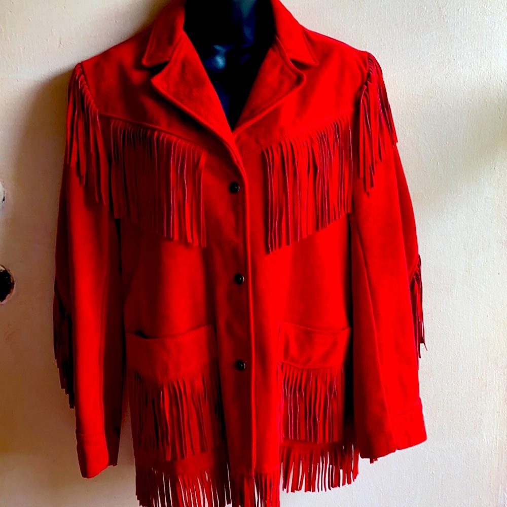 Vintage Schott NYC Fringed Suede Jacket size 10